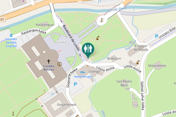 Map showing location of Boulevard de Loiola Toilet
