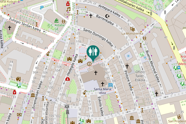 Map showing location of Cathedral visitor centre toilet