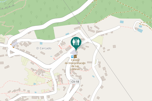 Map showing location of Plaza de El Cercado Toilet