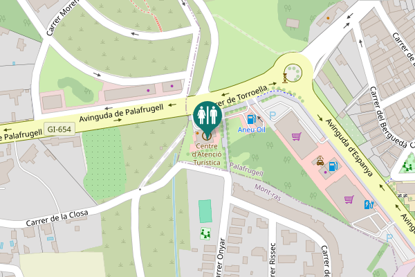 Map showing location of Carrer Onyar Toilet