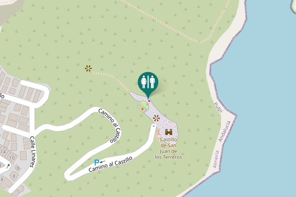 Map showing location of Camino al Castillo Toilet