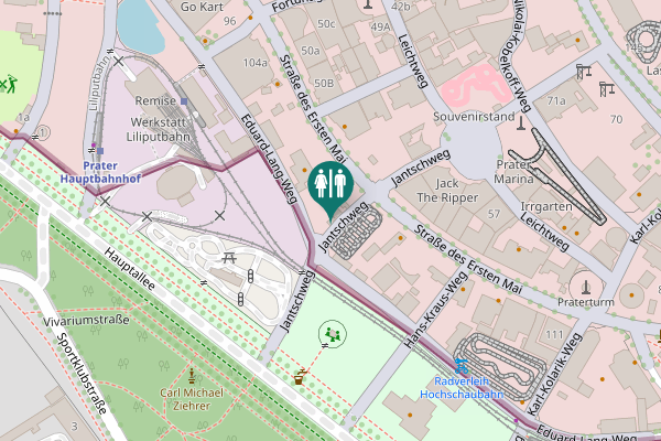 Map showing location of Jantschweg Toilet