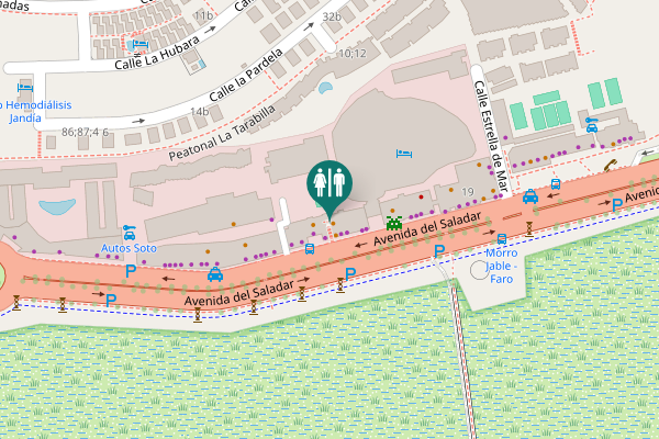 Map showing location of Avenida del Saladar Toilet