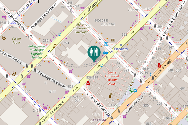 Map showing location of Carrer de València 531-533 Toilet