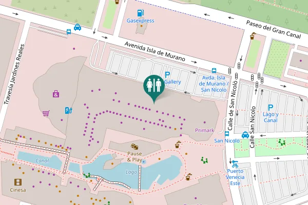Map showing location of Avenida Isla de Murano Toilet