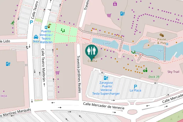 Map showing location of Travesía Jardines Reales Toilet