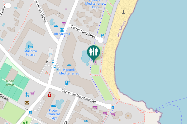Map showing location of Carrer Nespleres Toilet