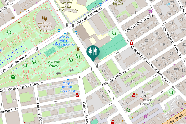 Map showing location of Calle Virgen del Sagrario 22 Toilet