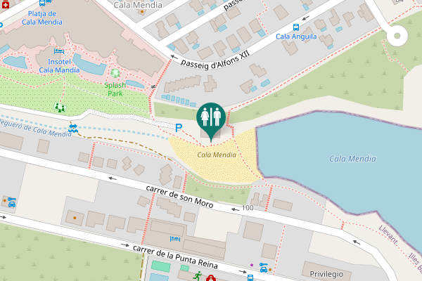 Map showing location of carrer de son Moro 100 Toilet