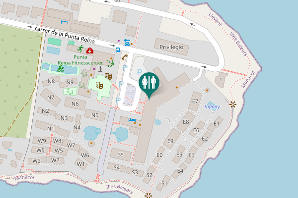 Map showing location of plaça de s'Algar Toilet