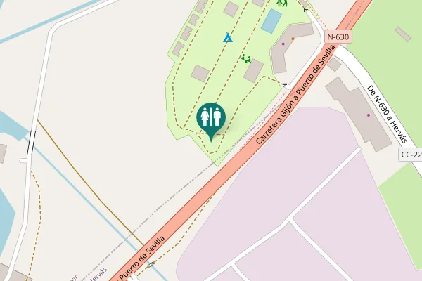 Map showing location of Carretera Gijón a Puerto de Sevilla Toilet