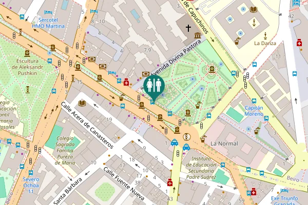 Map showing location of Avenida de la Constitución Toilet