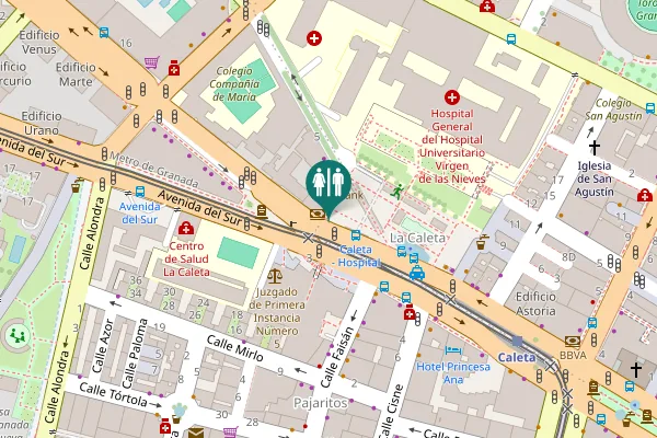 Map showing location of Avenida de la Constitución Toilet