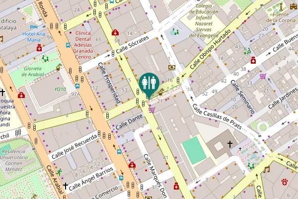 Map showing location of Calle Obispo Hurtado 20 Toilet