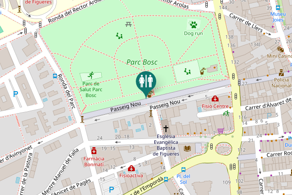 Map showing location of Passeig Nou Toilet