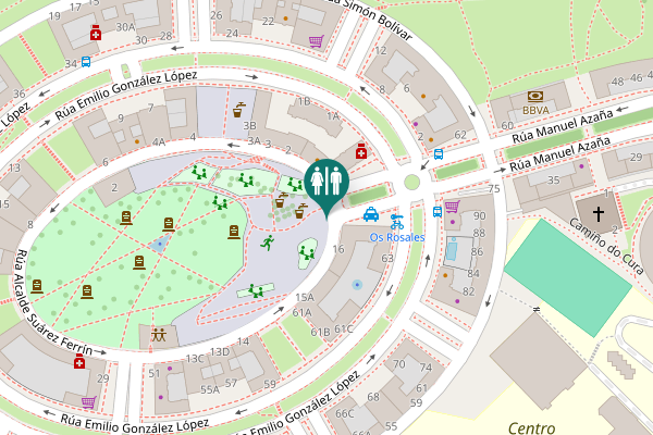 Map showing location of Rúa Alcalde Suárez Ferrín 16 Toilet