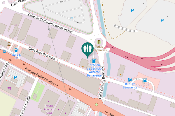 Map showing location of Calle Real Berciana Toilet