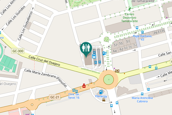 Map showing location of Calle Cruz del Ovejero Toilet