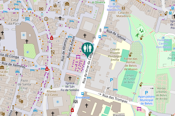 Map showing location of Praza de San Fiz de Solovio Toilet