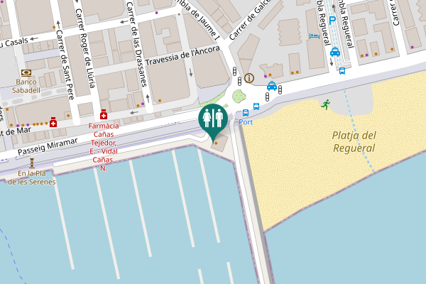 Map showing location of Cambrils Toilet