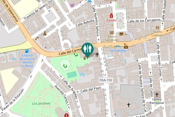 Map showing location of Calle del Carmen 4 Toilet