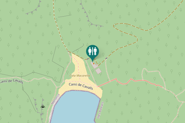 Map showing location of Camí de Cavalls Toilet