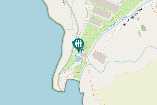Map showing location of Boca Cangrejo Bajo Toilet