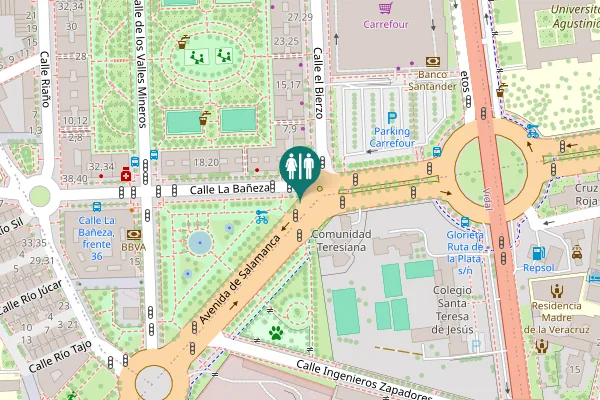 Map showing location of Avenida de Salamanca Toilet