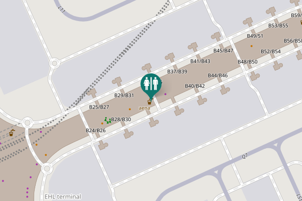 Map showing location of T1 Departures Toilet
