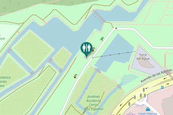 Map showing location of Puente de Madera Toilet