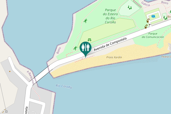 Map showing location of Avenida de Compostela Toilet