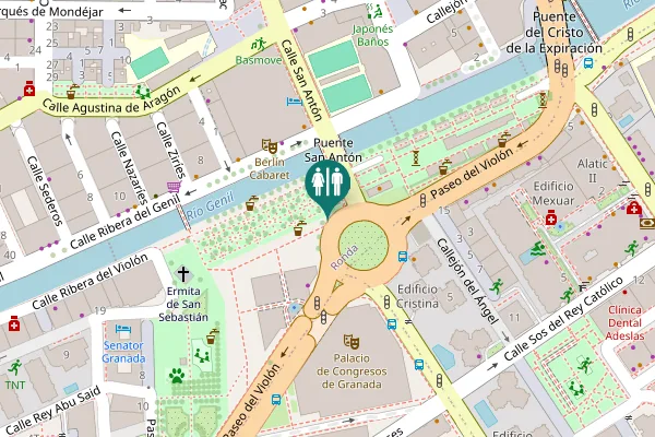 Map showing location of Plaza Rotary Toilet