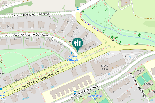 Map showing location of Calle de Arsenio Odriozola Toilet