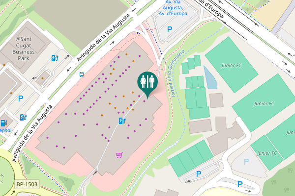 Map showing location of Avinguda de la Via Augusta 2-14 Toilet