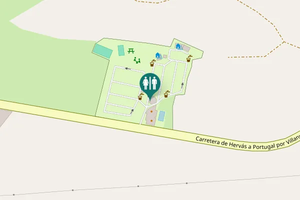 Map showing location of Carretera de Hervás a Portugal por Villanueva de la Sierra Toilet