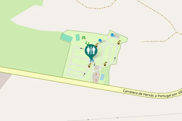 Map showing location of Carretera de Hervás a Portugal por Villanueva de la Sierra Toilet