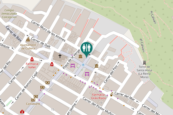Map showing location of Cullera Toilet