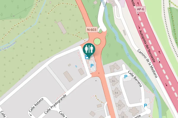 Map showing location of Estación de autobuses de San Rafael Toilet