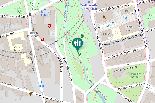 Map showing location of Carrer dels Aurons Toilet