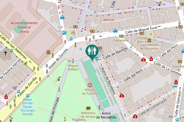Map showing location of Acera de Recoletos Toilet