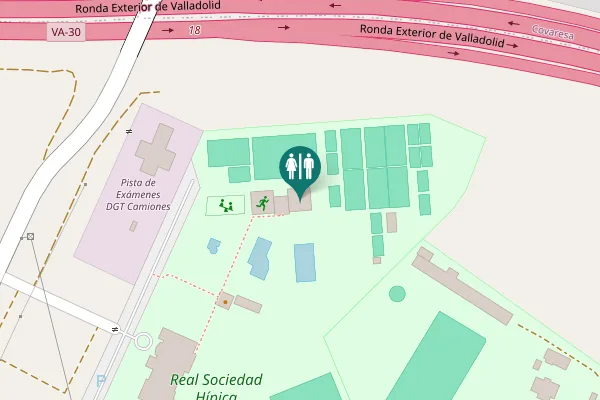 Map showing location of Ronda Exterior de Valladolid Toilet