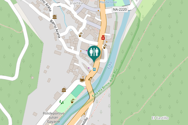 Map showing location of Burgi-Izaba-Frantzia errepidea Toilet