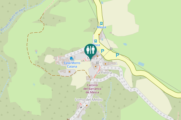 Map showing location of Plaza de Masca Toilet
