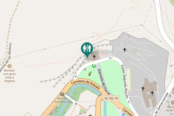 Map showing location of Alameda del Parral Toilet