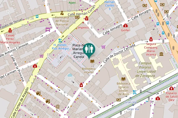 Map showing location of Calle de Doctor Cerrada 22 Toilet