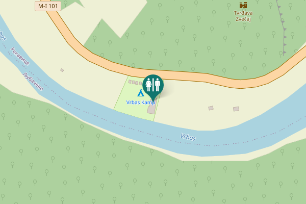 Map showing location of M-I 101 Toilet