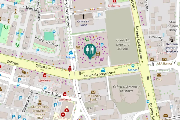 Map showing location of Kardinala Stepinca bb Toilet