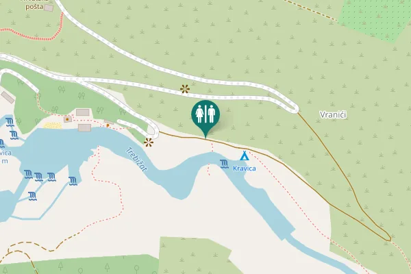 Map showing location of Studenci Toilet