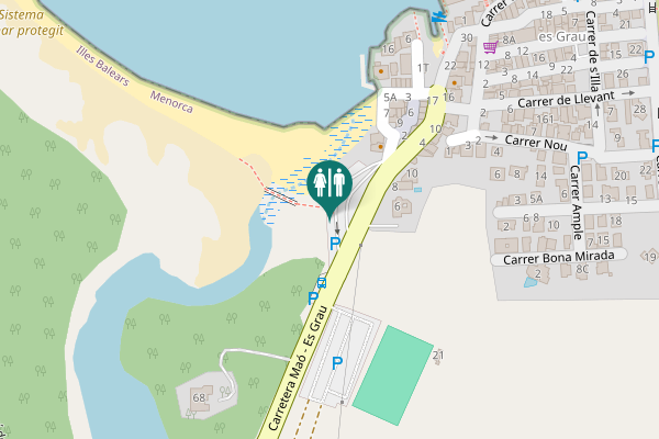Map showing location of Carretera Maó - Es Grau 6 Toilet