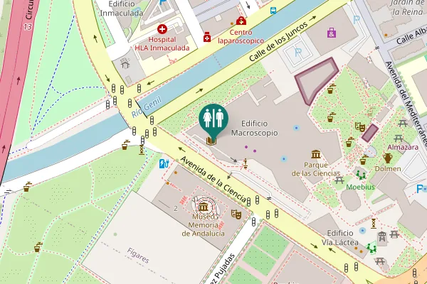 Map showing location of Avenida de la Ciencia Toilet